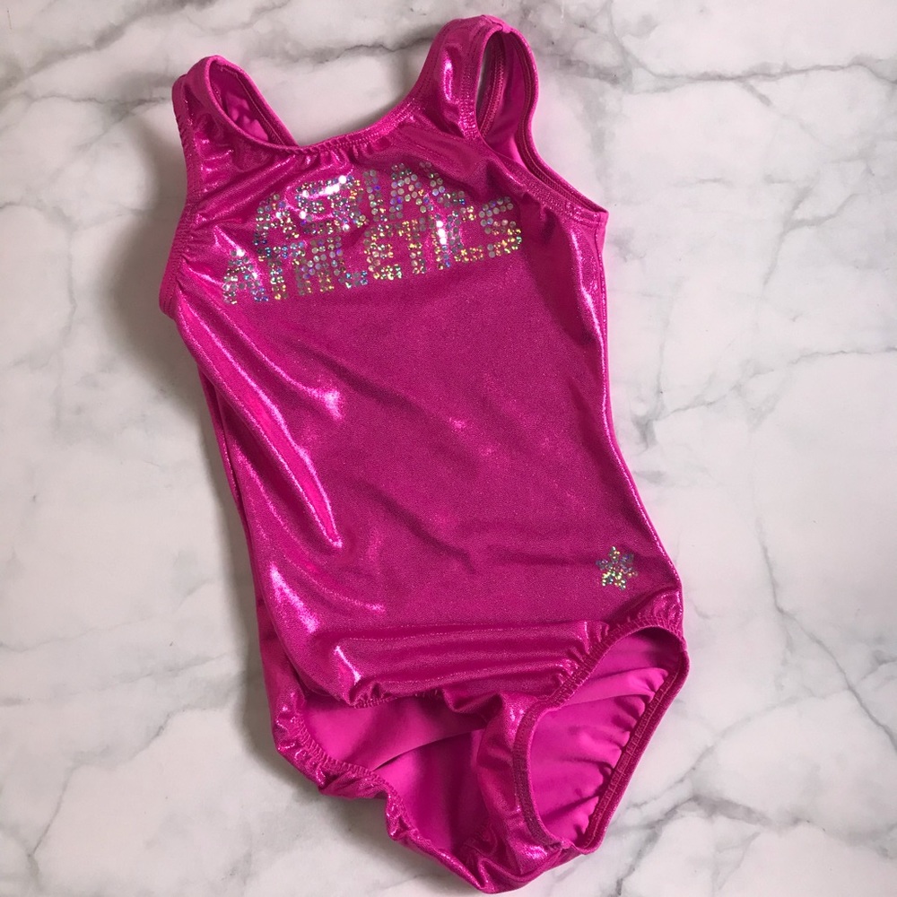 Like new gymnastics leotard pink glitter size L